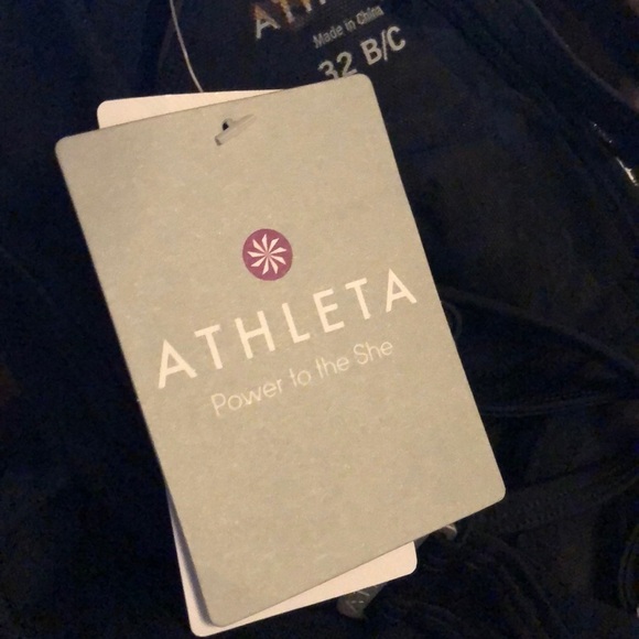 Athleta Tankini Top NWT Waterfall Bandeau Black 32 B/C - Picture 8 of 9